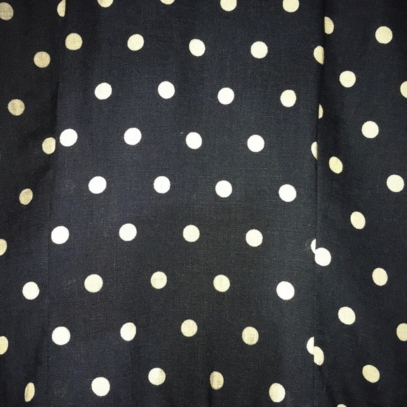 Anthropologie Lilis Closet Polka Dot Linen Navy Tan Dress Women’s Size Small - Picture 2 of 7